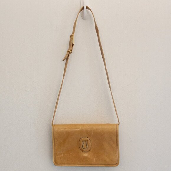 Cognac Handbags - Vintage Caggiano Cognac Italian Leather Crossbody Purse | Made in Italy